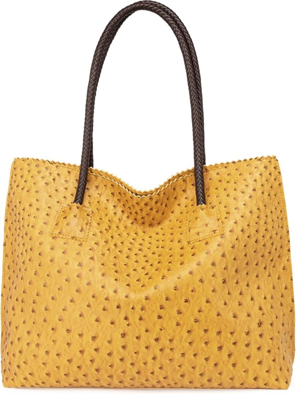 Large Vegan Leather Tote Bag for Women - Zippered Ostrich Shoulder Purse
